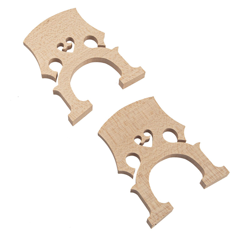 2Pcs Yootones Cello Bridge, Maple Wood 3/4 4/4 Cello Bridge Maple Wood Self-Adjusting Fitted Bridge Compatible with Cello Musical Instrument Accessory (3/4)