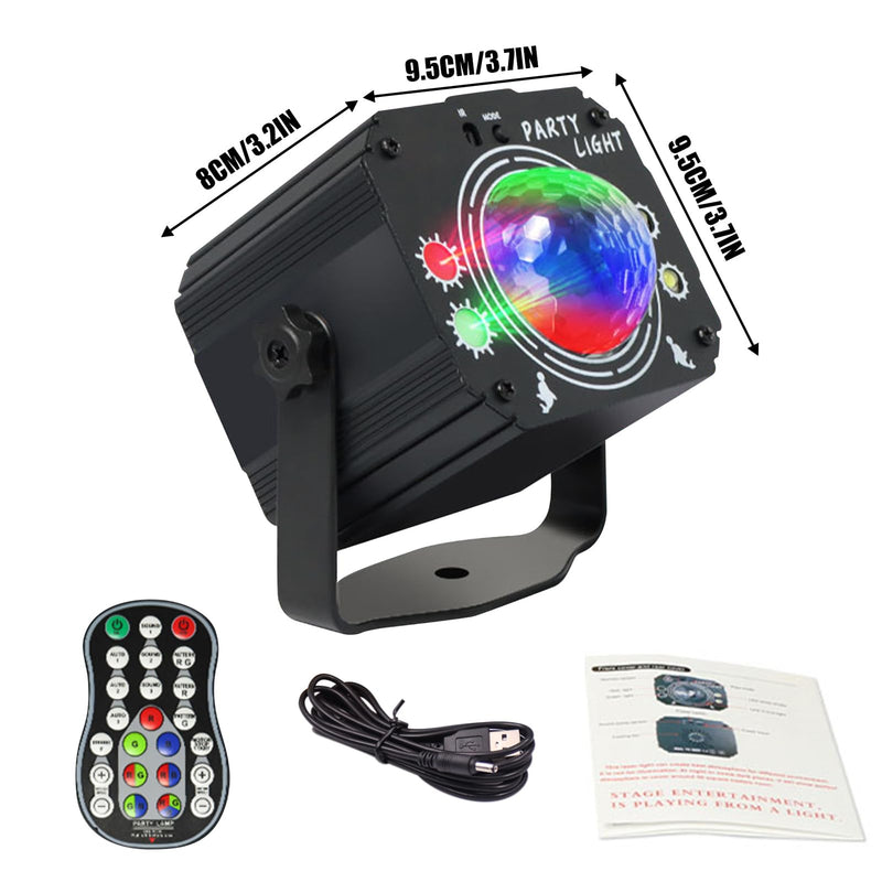 USB Powered Mini Party Light Sound-Activated Disco Ball DJ Projector Ideal for Christmas, Raves, Home Karaoke, Dance, Clubs, and Bar Parties,Matte Black