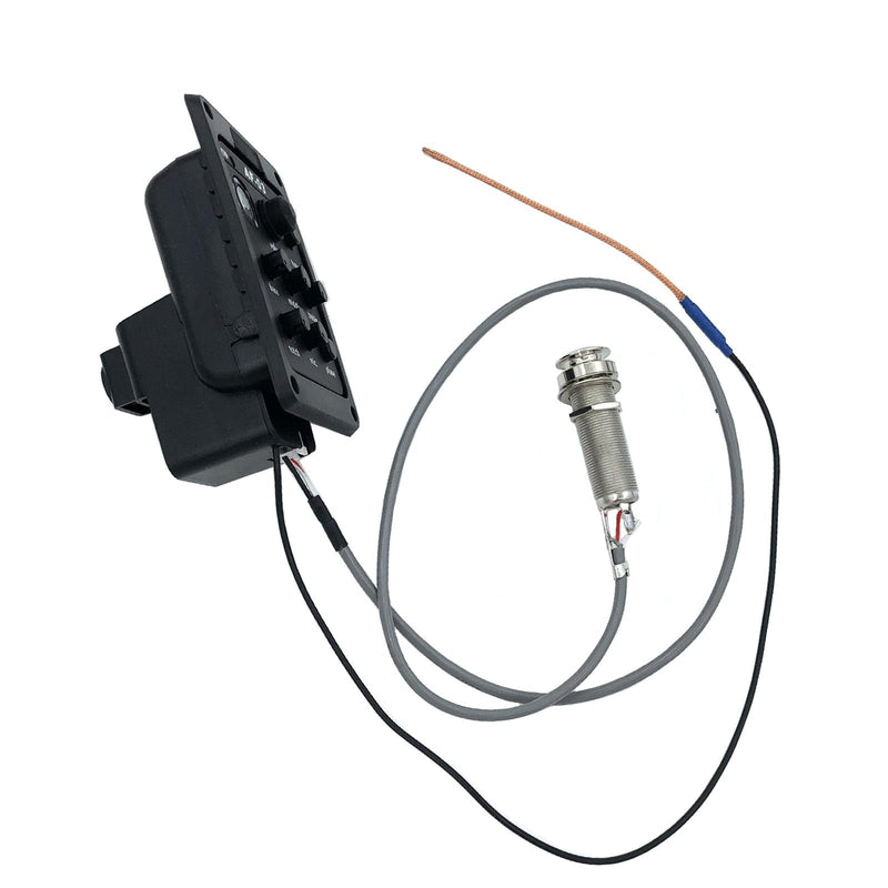 Acoustic Guitar Preamp Pickup EQ Tuner, 301 Mic Mode Plastic Guitar Preamp Equalizer Piezo Pickup Beat Tuner