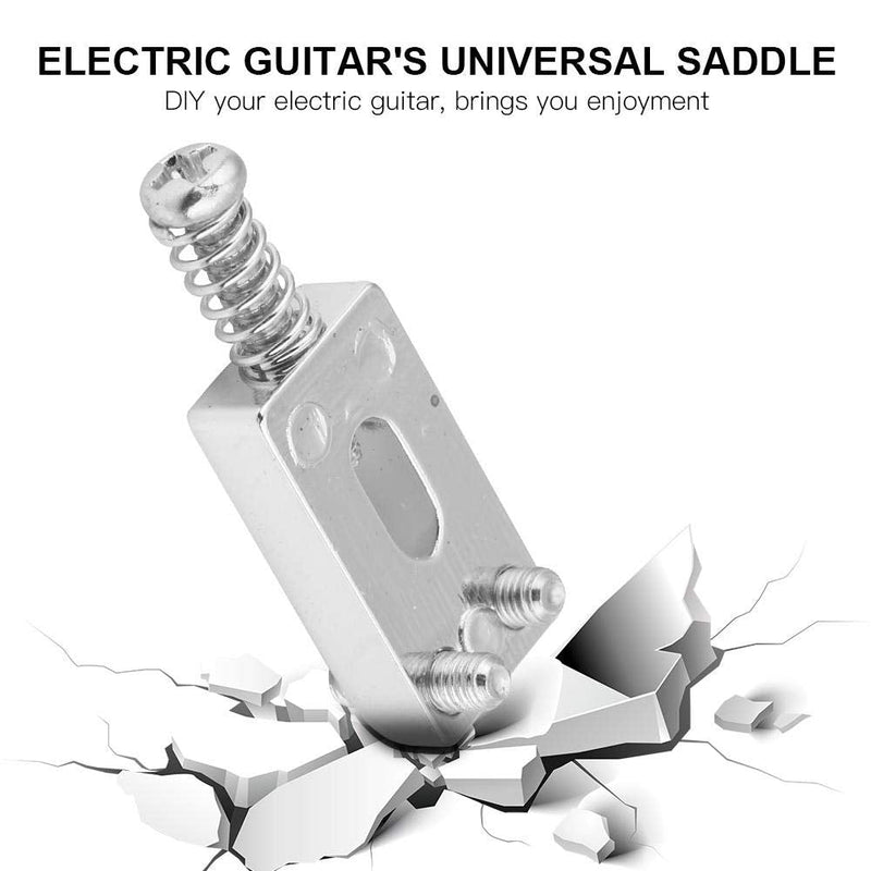 [AUSTRALIA] - 6 Pcs Electric Guitar Tremolo Saddles Bridge for Electric Guitar Replacement with Wrench Silver 