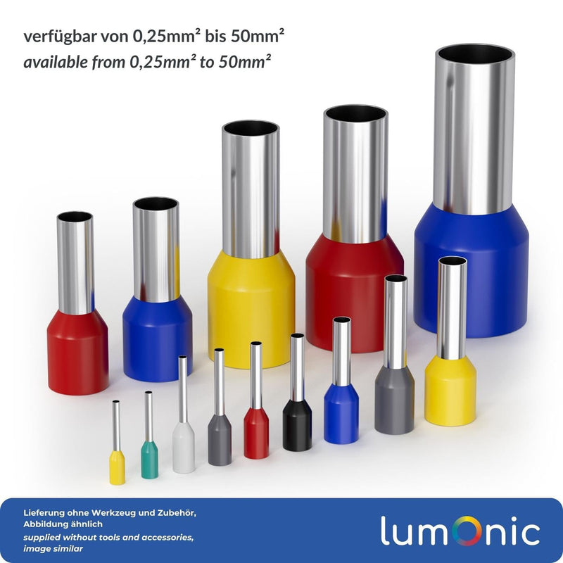 100x Insulated Bootlace Ferrules 1,5mm² / 8mm black ; Cable End Terminals 1,5mm²