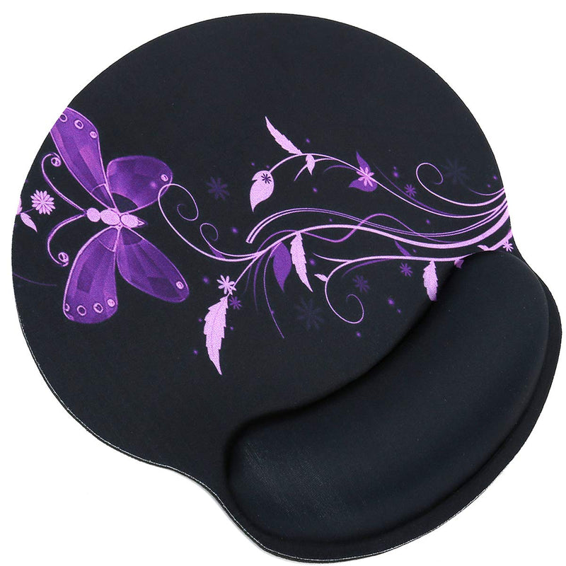 Wrist Rest Support Mouse Pad - Ergonomic Mouse Pad,Memory Foam Mice Mat for Office Work Computer Gaming by RICHEN Nice Butterfly