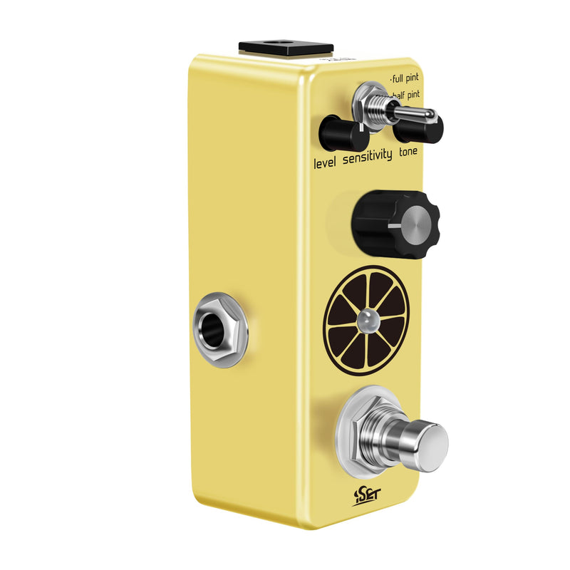 ISET Guitar Compress Pedal Mini Single Guitar Effect Pedal for Electric Guitar Bass True Bypass Lemon Compressor