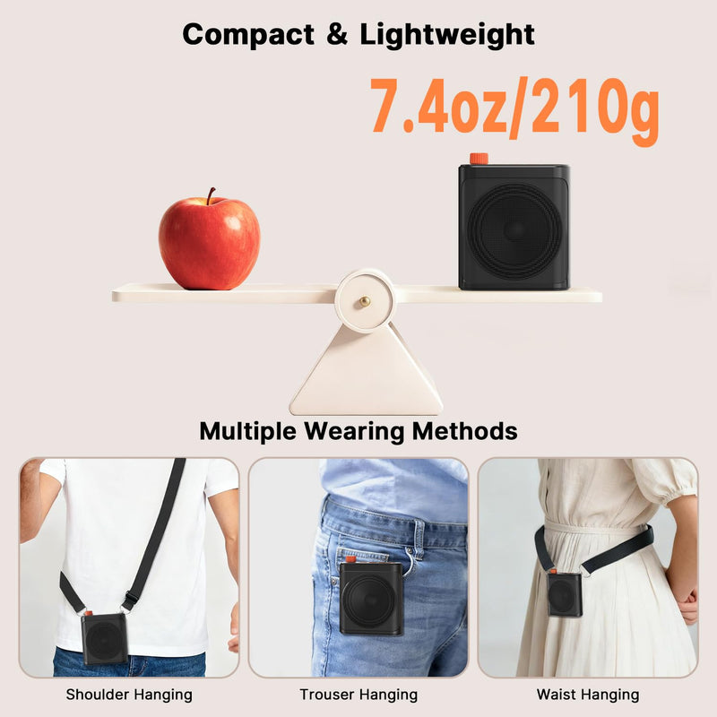 [AUSTRALIA] - yAyusi Wireless Voice Amplifier for Teachers with 2 Magnetic Lavalier Mics, Hands Free Mini Portable Microphone and Speaker with Lanyard, Rechargeable Teacher Microphones for Classroom/Meetings/Speech 