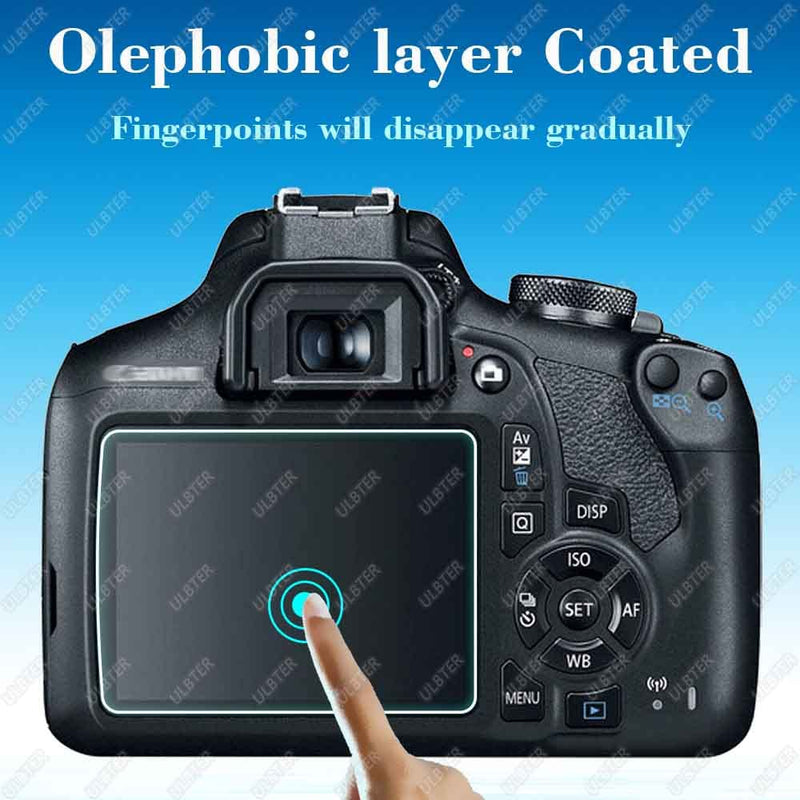 Rebel T7 T6 Screen Protector for Canon EOS Rebel T7 T6 T5 DSLR Camera & Hot Shoe Cover, [2+3Pack] 0.3mm 9H Hardness Tempered Glass Flim Anti-Scrach Anti-Fingerprint Anti-Bubble
