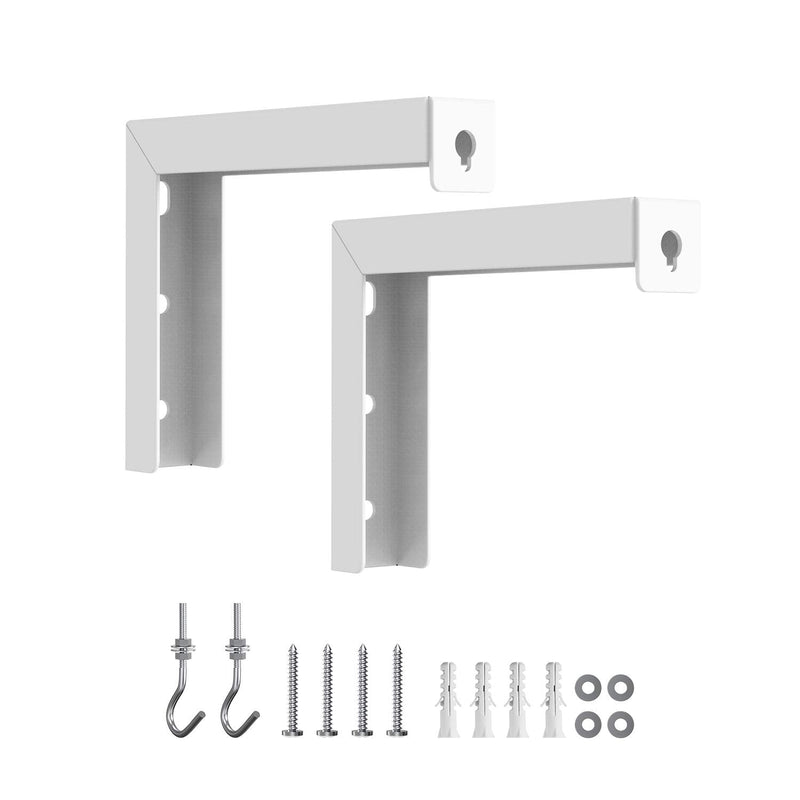 Universal Projector Screen L-Bracket Wall Hanging Mount 6 inch Adjustable Extension with Hook Manual, Spectrum and Perfect Screen Placement up to 66 lbs, 30 kg (PSM001), White