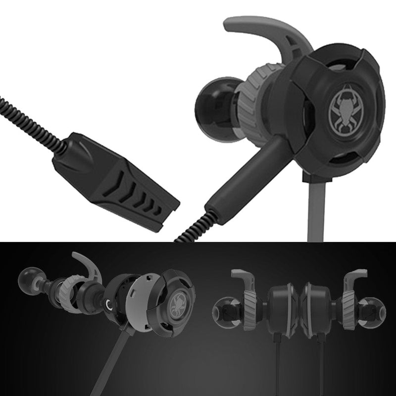 Wired Gaming Earphone with Adjustable Mic for PS4,Laptop Computer, Cellphone, DLAND E-Sport Earburds with Portable Earphone Bags, Snug Soft Design, Inline Controls for Hands-Free Calling. (Black) Black