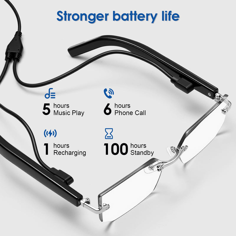 Bluetooth Audio Smart Glasses, Blue Light Glasses for Women Men, Open Ear Sound Mic & Speakers, Magnetic Charging, Color-Changing Polarized Sunglasses Lenses, Voice Assistant (Change) change