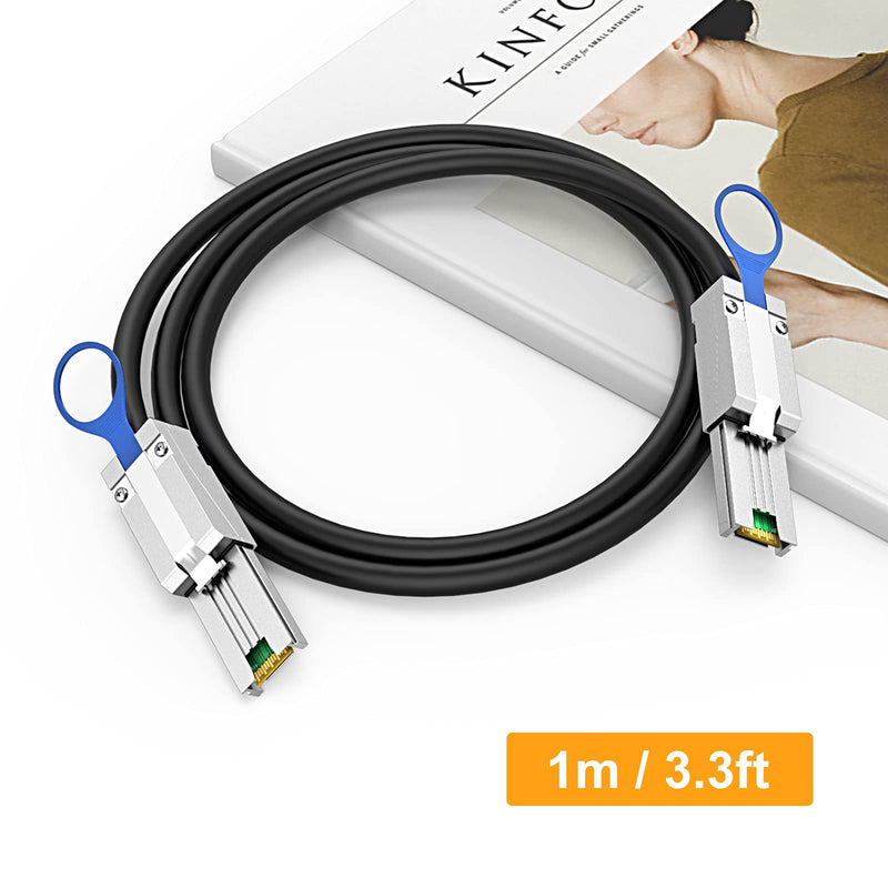 CableCreation [2 Pack External Mini SAS 26pin (SFF-8088) Male to Mini SAS 26 (SFF-8088) Male Cable, 1M / 3.3FT 3.3FT/1.0M 2