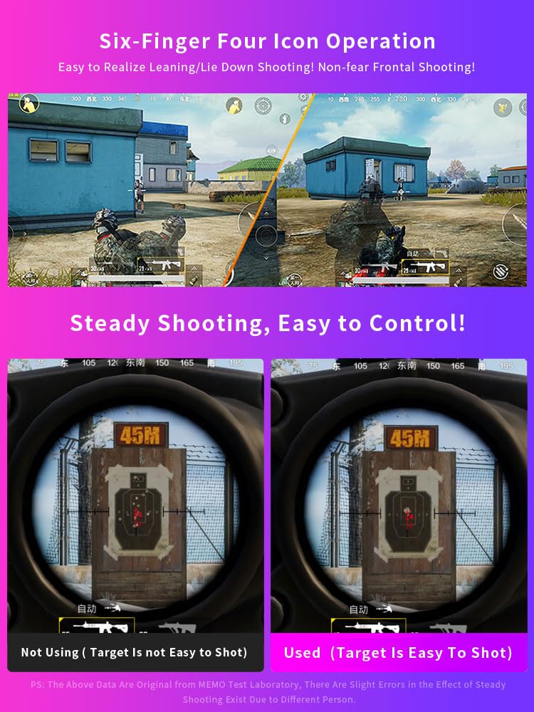 Mobile Game Controller Fast Cooling Phone Gamepad 4 Trigger 6 Finger Operation Grip 4000 mAh Built-in battery Rechargeable for iPhone, Samsung, Oneplus, Pixel, compatible with PUBG CoD Warzone Mobile