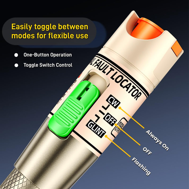 Visual Fault Locator,30-50KM Fiber Optic Cable Tester Meter VFL Red Light Pen Light Source Testers 30-50KM VFL