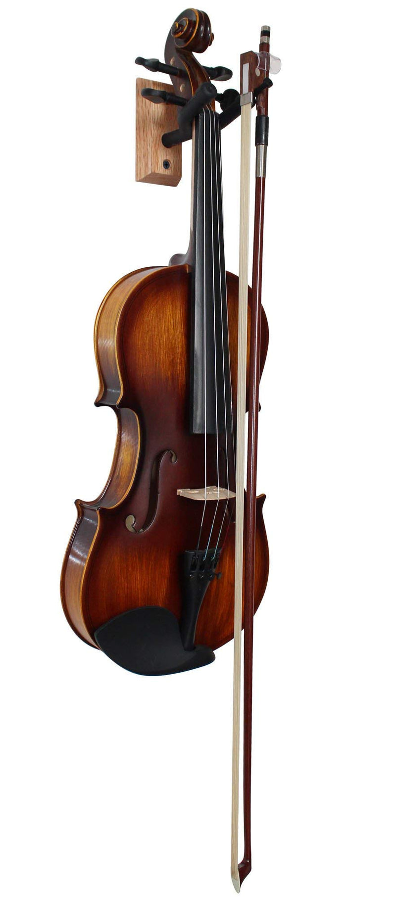 Vizcaya Hardwood Home & Studio Wall Mount Violin Hanger with Bow Holder(VLH30) VLH30