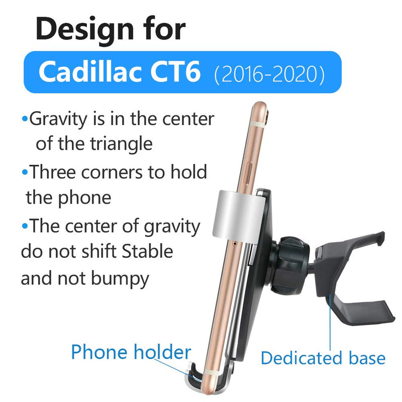 LUNQIN Car Phone Holder for Cadillac CT6 2016 2017 2018 2019 2020 and CT6-V 2019 2020 Auto Interior Accessories Best Cell Phones Mount Cellphone Mobile Cradle Charging Navigation Bracket Accessory