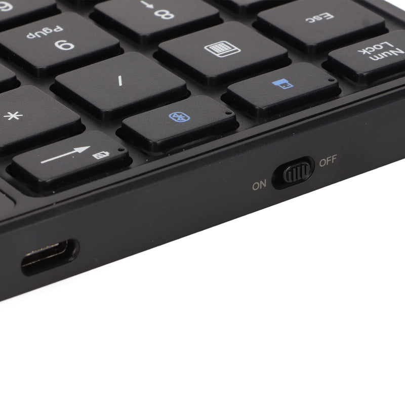 Sanpyl Numeric Keypad, 2 in 1 22 Keys 2.4G Touchpad Bluetooth 4.2 Number Pad, Type C Charging 500mAh Financial Accounting Keyboard, for Laptop, PC, Desktop(Black) black