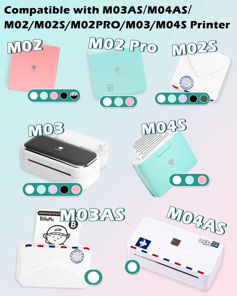 Phomemo White Adhesive Thermal Sticker Paper 50mm, Compatible With Phomemo T02/M02/M02S/M02 PRO/M04S/M04AS Mini Thermal Printer, Black Text, 3 Rolls, Suitable For Notes, List, Sticker 53mm