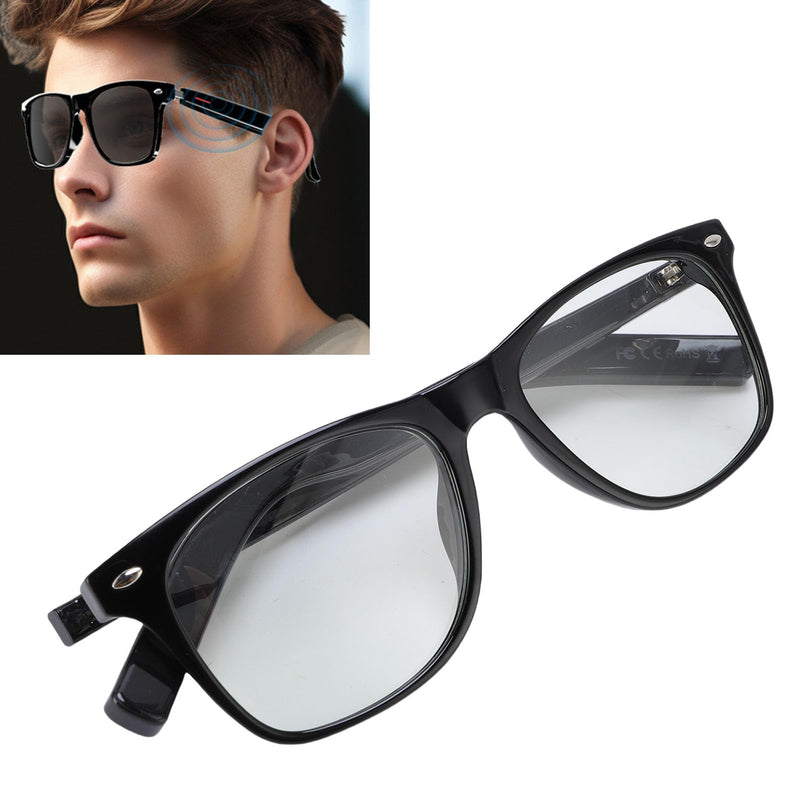 Fockety AI Smart Glasses for Men Women, Real Time Translation Glasses with Bluetooth for 100+ Languages, Bluetooth Glasses with Built in Mic & Speaker for Travel, Business (#2) Black Frame