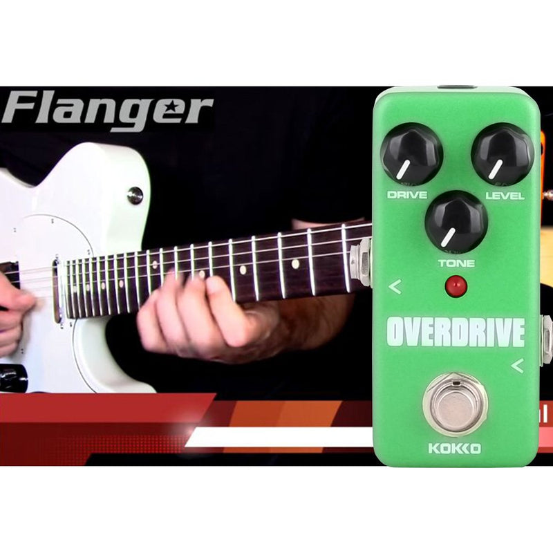 Guitar Mini Effects Pedal Over Drive - Warm and Natural Tube Overdrive Effect Sound Processor Portable Accessory for Guitar and Bass, Exclude Power Adapter Green - FOD3