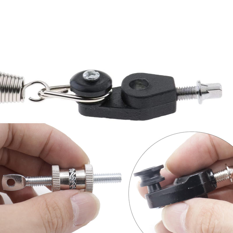 1 Set Bass Drum Foot Pedal Tension Spring Cam Assembly, with Spring Cam Pulley and Hook Tensioner, Replacement Parts for Percussion Instruments silver