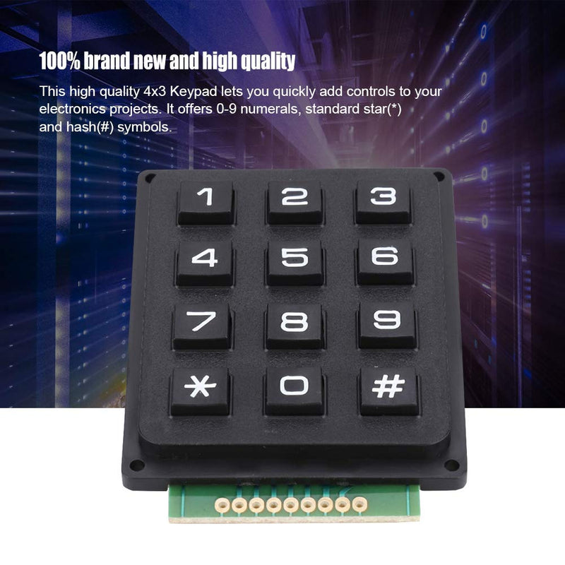 12 Button Keyboard Modules, 12 Keys 3x4 Push Buttons External Keypad Modules for MCU