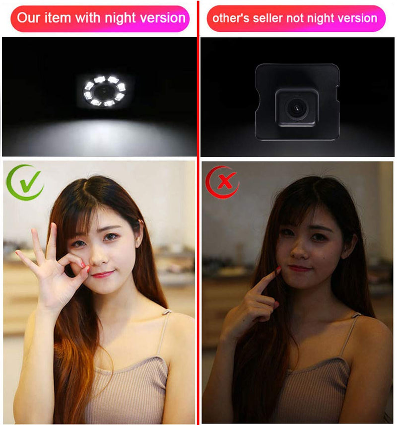 with 8LED Waterproof Car Rear View Backup License Plate Light Camera Night Vision for BMW X /1/3/5 Series E90 E91 E92 530I 530Li 320i 328i/X1 X3 X5 X6 M3 M1 E39 E46 E91 E88 E53 With 8 LED camera