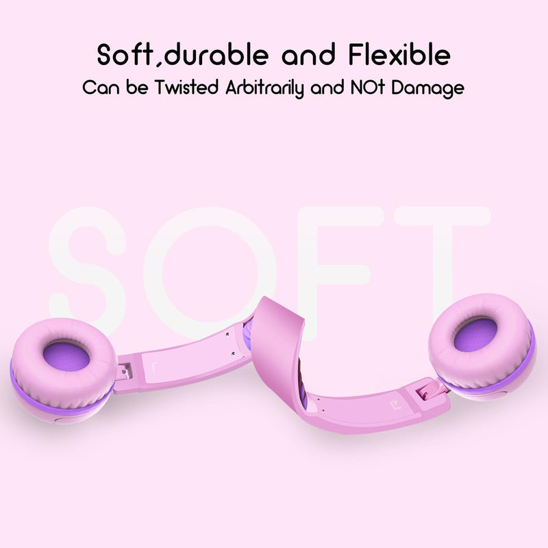[AUSTRALIA] - Kids Headphones, V1 Wired Stereo Foldable Tangle-Free 3.5mm Adjustable On-Ear Headphones for Kids for School/Toddlers/Childrens/Teens/Boys/Girls/Ipad/Tablet/Kindle/Phones/Travel/Plane (Pink) Pink 