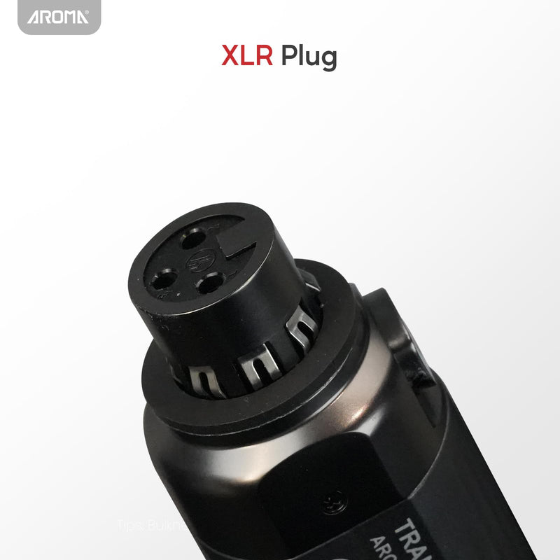 AROMA Wireless XLR Transmitter Receiver, UHF Wireless Microphone Audio System for Dynamic Mics PA Mixer
