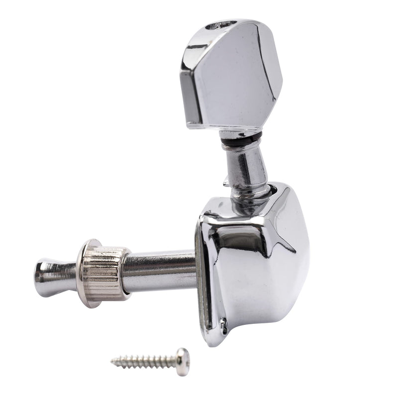 Musiclily Pro 8mm Guitar Tuner Bushings for Electric Guitar Semi-closed Tuning Pegs Machine Heads, Chrome (Set of 6)