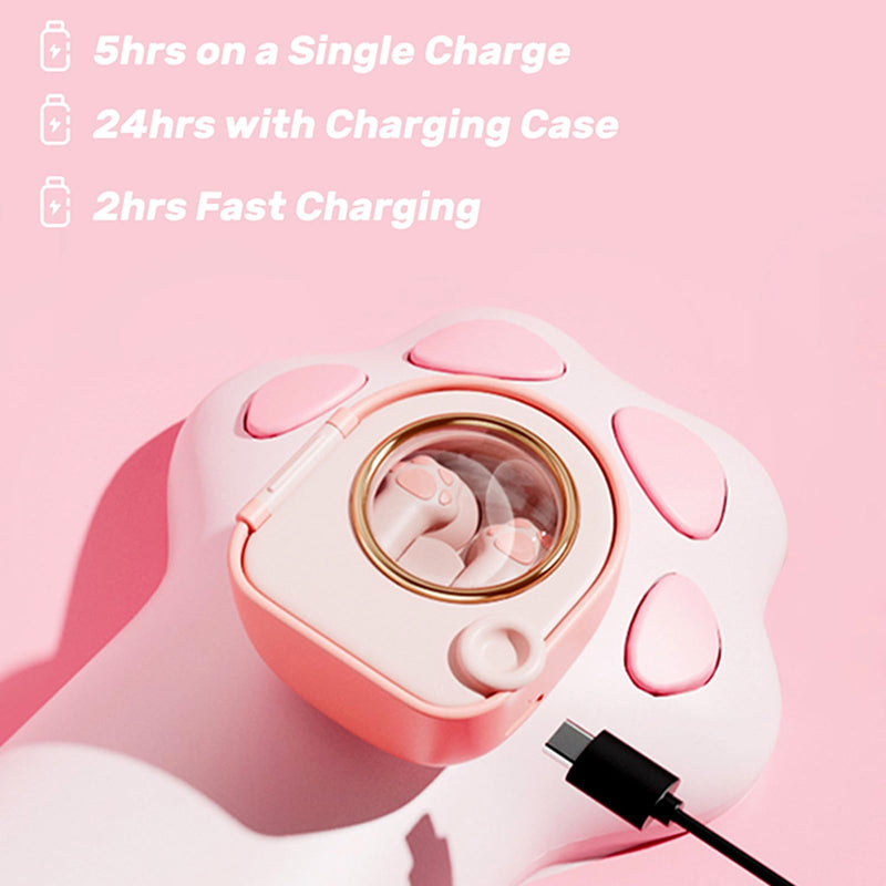 Xmenha Kids Pink Cute Earbuds for Small Ears Women Pink Wireless Earbuds Kids for Small Ear Canals Pink Ear Buds Kawaii Headphones Kids Ear Buds for Small Ears Kids Earphones