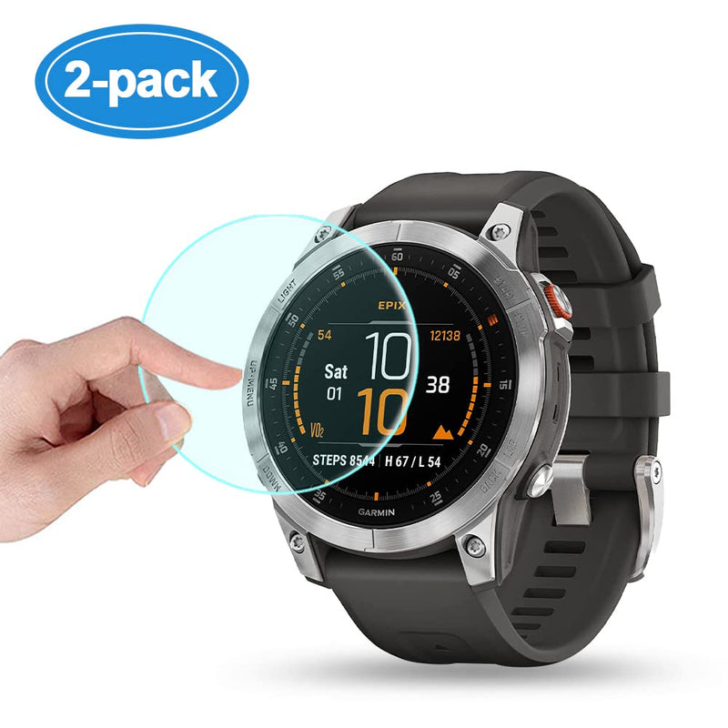 Poyiccot 2Pack Compatible with Garmin epix Gen 2 Screen Protector, 9H Hardness Tempered Glass Screen Protector Compatible With Garmin epix Gen 2 Smartwatch [Full Cover Protective ] [Anti Scratch]