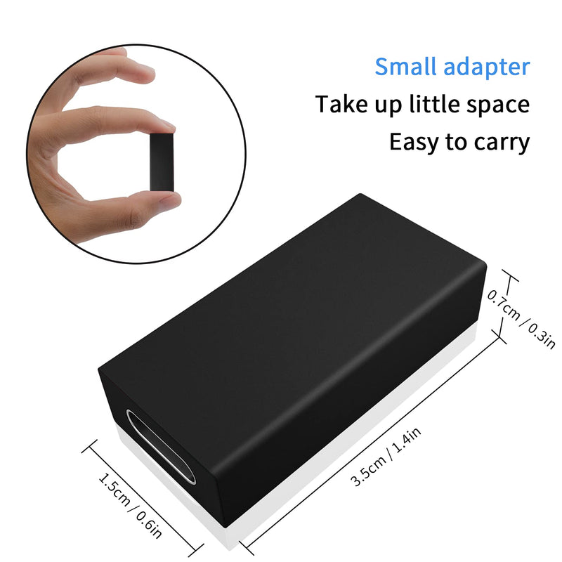 Duttek USB C to USB 3.0 Adapter, USB to USB C Adapter, USB 3.1 USB 3.0 Female to USB C Female Adapter Connector Compatible with iPhone 11,Google Pixel, Huawei etc 2 Pack (Black) Black