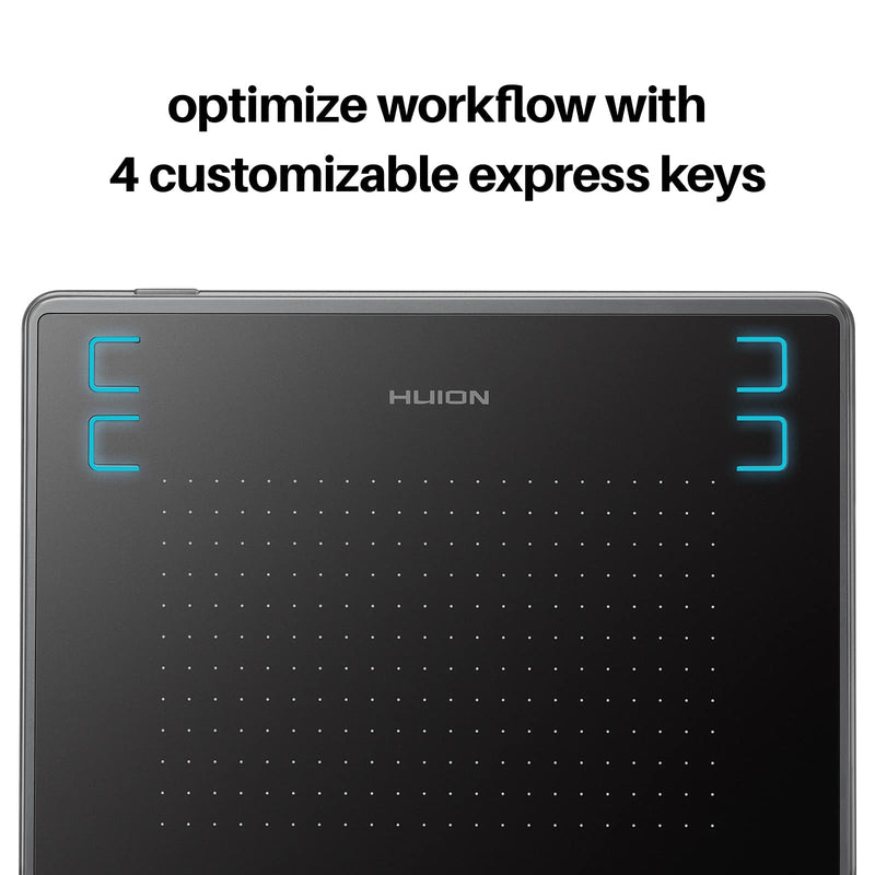 HUION Inspiroy H430P OSU Graphic Drawing Tablet with Battery-Free Stylus 4 Press Keys, Compatible with Android, Linux, Windows and Mac