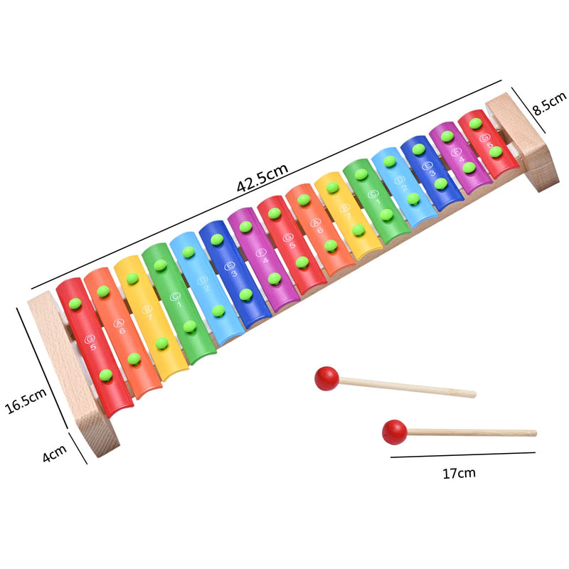 LIEKE Xylophone 15 Tones Glockenspiel Musical Instrument Gift