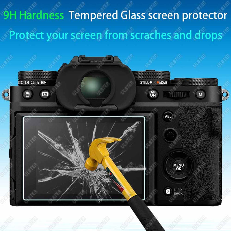 X-T5 Screen Protector for Fujifilm X-T5 Fuji XT5 Camera & Hot Shoe Cover, 0.3mm 9H Hardness Tempered Glass Saver Anti-Scrach Anti-Fingerprint Anti-Bubble [3Pack]