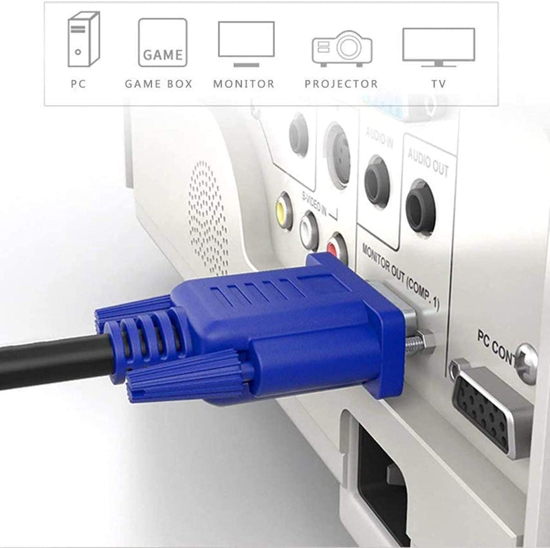 PASOW VGA to VGA Monitor Cable HD15 Male to Male for TV Computer Projector (15 Feet) 15 Feet