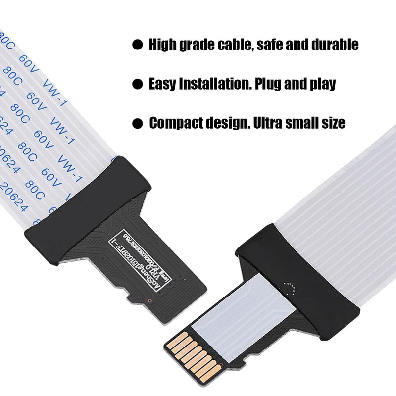 ASHATA Micro SD to Micro SD Card Extension Cable Adapter Flexible Extender with Case, TF to TF Extender Cable for 3D Printer/Car/GPS/Camera/DVD/DVR/LED Display Board (60CM) 60CM