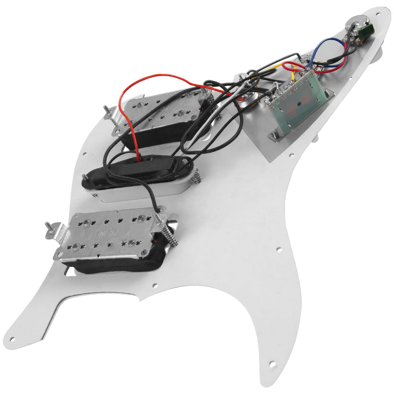 [AUSTRALIA] - 3Ply HSH 11 Hole Loaded Prewired Pickguard w/Alnico 5 Humbucker (2) Single-Coil (1) Pickups Compatible with Strat Fender Squier Guitar (White) White 