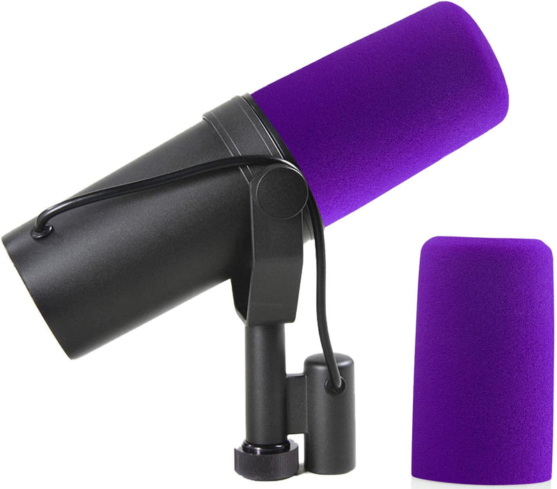 LEFXMOPHY for Shure SM7B Windscreen, for Shure SM7dB Vocal Microphone Pop Filter Wind Foam RK345 Replacement Pop filter Purple Windsock Cover 1PACK