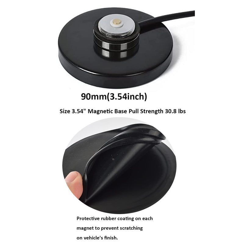 [AUSTRALIA] - HYS TC-MB90 NMO Mount Magnetic Base for Car Bus Taxi Mobile Radio Antenna W/5M(16.4ft) RG58 Coaxial Cable PL-259 Plug 