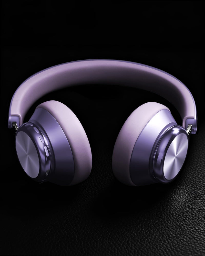 Wentronic Y03 Bluetooth Headphones Wireless Active Noise Cancelling Over Ear Headphones 48 Hours Playtime High Sound Quality 6 EQ Music Mode Headphones with Soft Ear Cushion - Purple