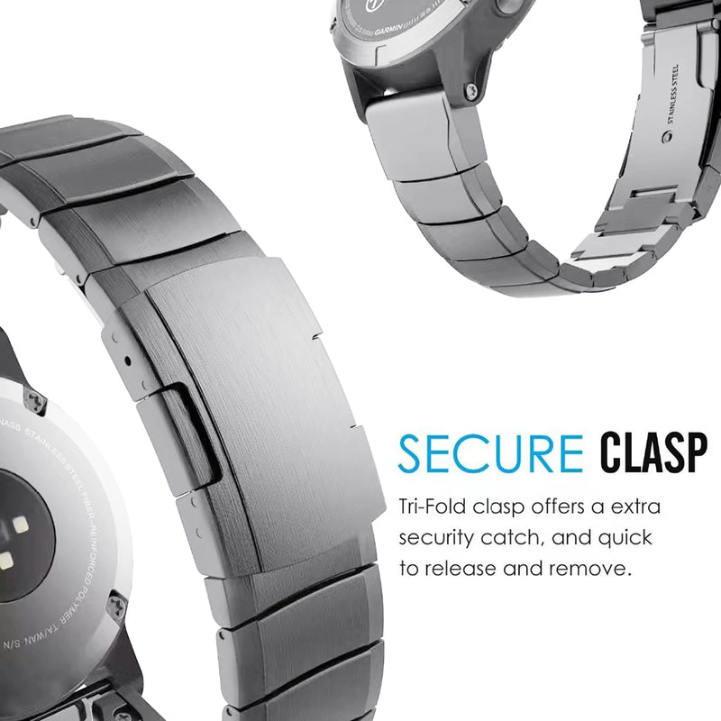 26mm Titanium Metal Quick Release WatchBand Compatible for Fenix 8 51mm/Enduro 3 51mm/Fenix 6X Pro/7X Pro/5X Plus,22mm Band for Garmin Fenix 8 47mm/E 47mm/Fenix 6 Pro/7/5 Plus/Forerunner 965 22mm