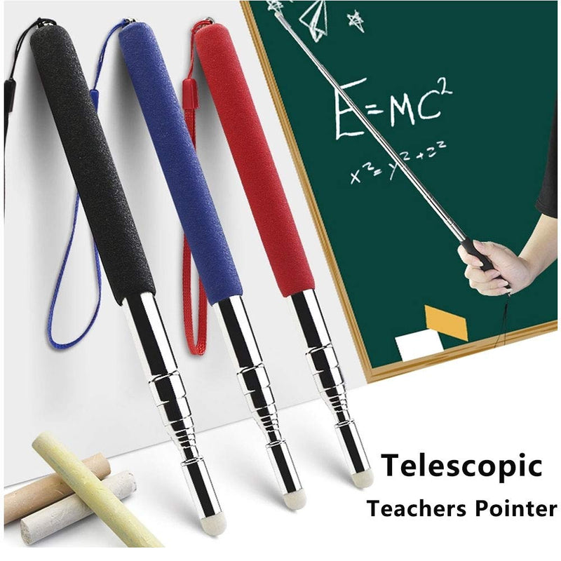 VOVIGGOL Telescopic Teacher Pointer Stick with Hand Lanyard, Teaching Pointer for Classroom, Hand Pointer Extendable Pointer Stick Retractable Pointer Handheld Whiteboard Pointer (Black) Black