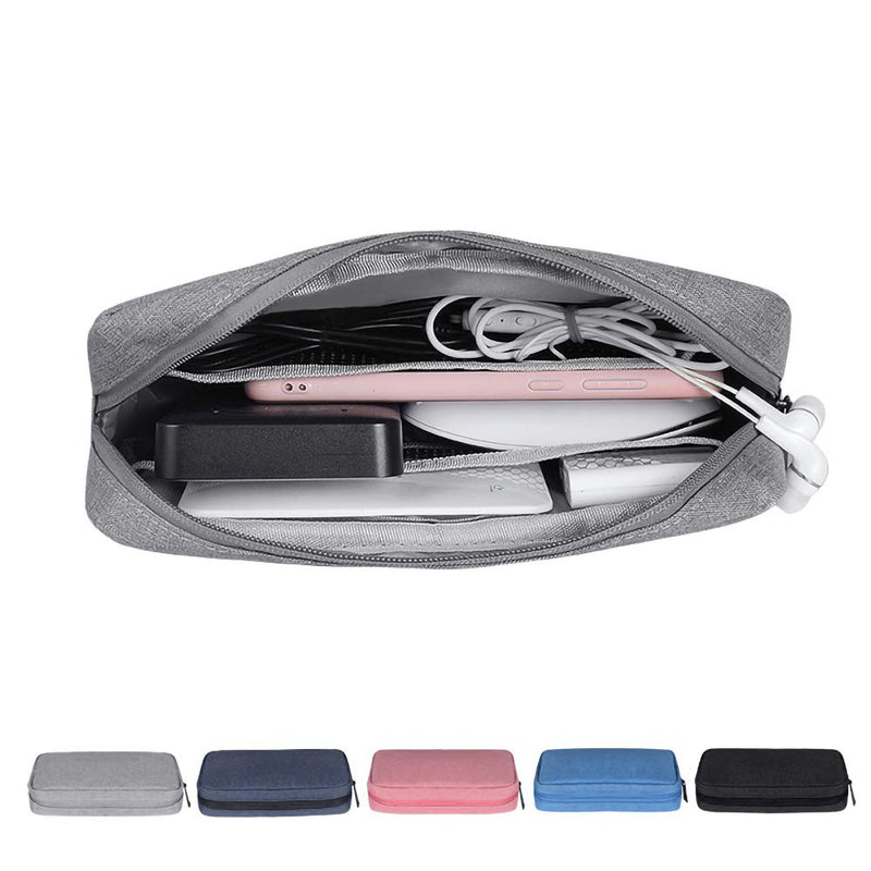 Universal Electronics/Accessories Soft Carrying Case Bag, Durable & Light-Weight,Suitable for Out-Going, Business, Travel and Cosmetics Kit（Gray）