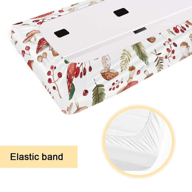 Piano Keyboard Cover 61 Keys,Keyboard Piano Accessories,Piano Keyboard Cover,Piano Cover,Keyboard Dust Cover,Chic Mushroom Print White Small Chic Mushroom Print White