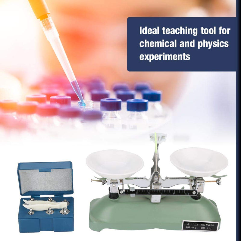 Laboratory Mechanical Balance Scale, 200g/0.2g Mechanical Tray Balance Scale with Weights, Chemical Physics Laboratory Teaching Aid, Precision Weight Measurement