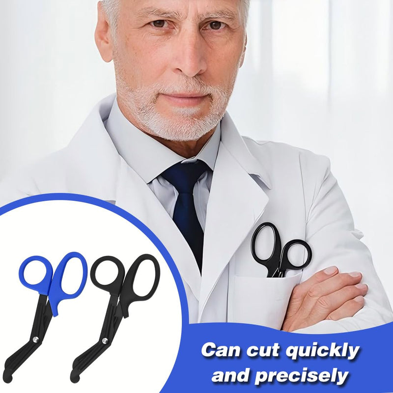 COYUN Pack of 2 Medical Bandage Scissors, Bandage Scissors, Rescue Scissors, Emt and Trauma Scissors, Stainless Steel Bandage Scissors for Nurses, Medical Students, Emergency Room, Black + Blue