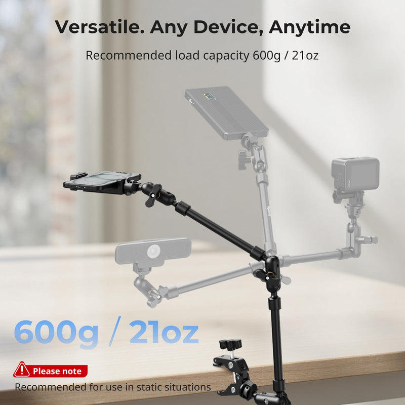 [AUSTRALIA] - SMALLRIG 22" Magic Arm Clamp, Overhead Phone Mount Holder Stand, Flexible Desk Camera Mount, Articulating Friction Boom Arm, for POV Shot, Filming, Light, Webcam, Action Camera Double Ball Joints 