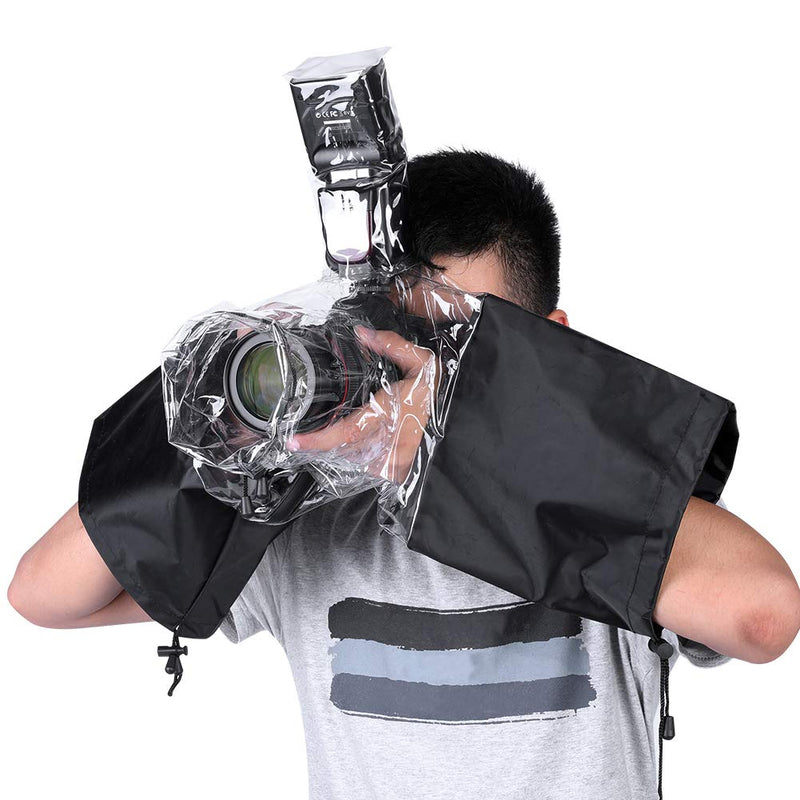 DSLR Camera Rain Cover Rainproof Protector Coat Sleeve for DSLR Camera Flashlight