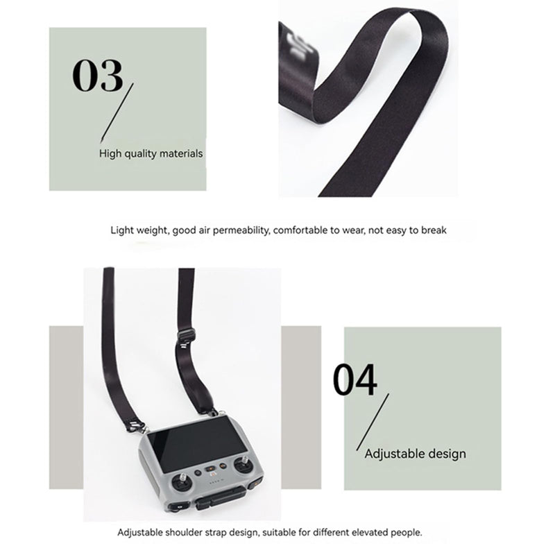Lanyard Neck Strap Compatible with DJI RC/RC PRO/RC 2, Universal Buckle Strap for Mini 4 Pro/Mini 3 Pro/Mavic 3 Pro/Air 2S/Air 3 Screen Remote Controller Drone Accessories, 76-140 cm, Black