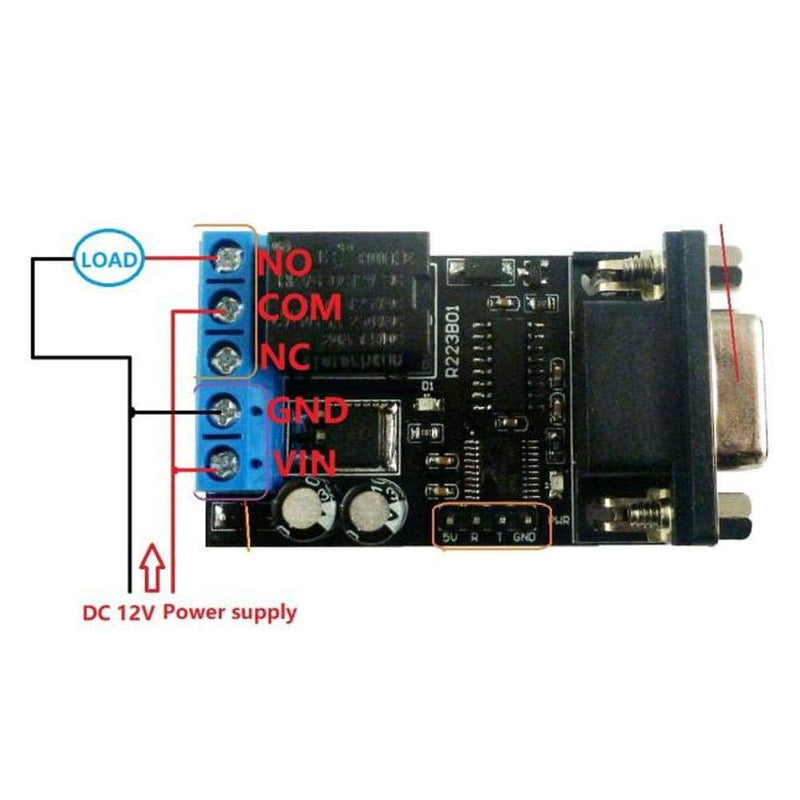 DC 12V 1 Channel RS232 Delay Relay Module, RS232 Delay Relay Module 1 Channel Serial Port UART Multifunctional DC12V R223B01
