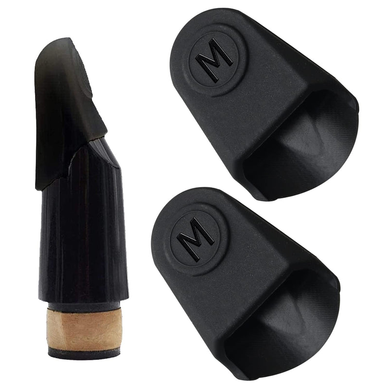 2pcs Mouthpiece Cap Protector Black Rubber Saxophone Clarinet Mouthpiece Cover Cap Protector